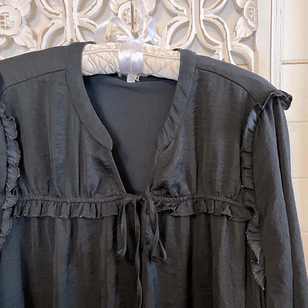 Como Blue Black Blouse